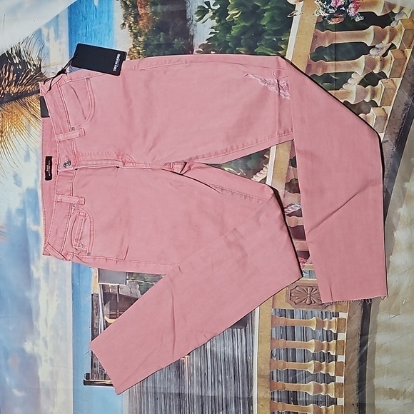 True Religion‎ Pink Raw Hem Distressed Skinny Jeans Size 28 NWT - Picture 4 of 10